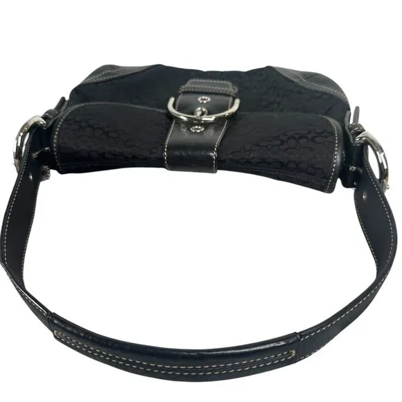 Coach 6818 SMALL Vintage Soho Black Leather and Signature C Canvas Shoulder Bag - Picture 14 of 16